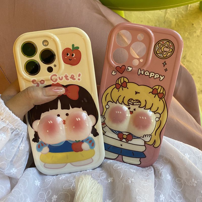 Pinch Swelling Snow White &amp; Sailor Moon Soft Case HP iP iPhone 14 Plus 11 12 13 Pro Max New Casing Apple