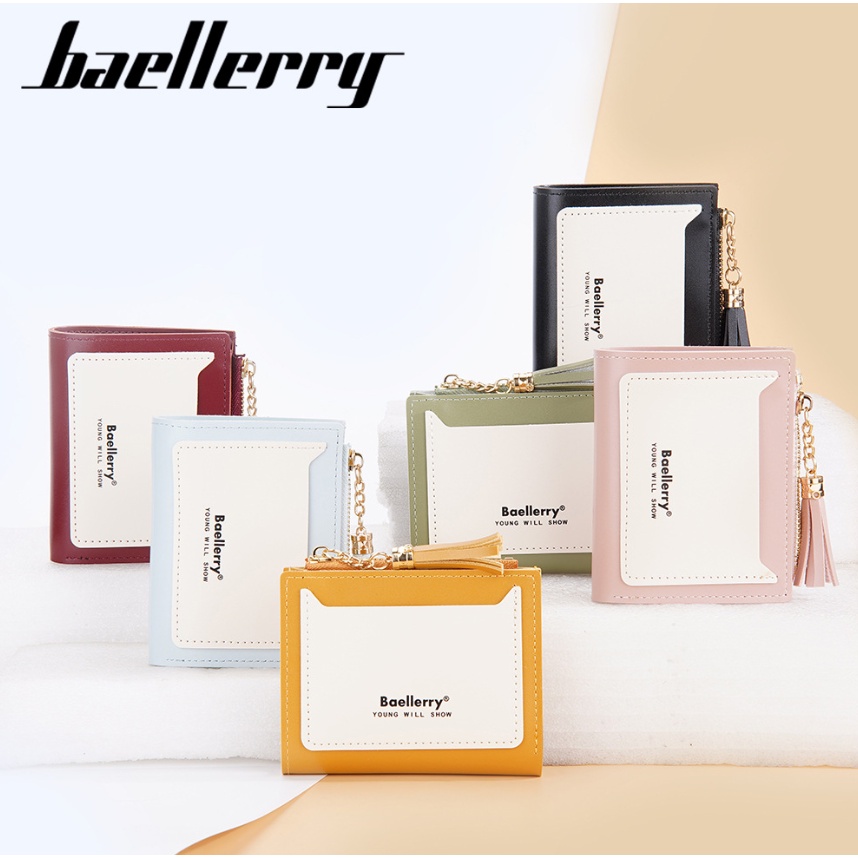 Baellerry Dompet Wanita Dompet Pendek Kartu Card Holder Kulit Premium BLY65