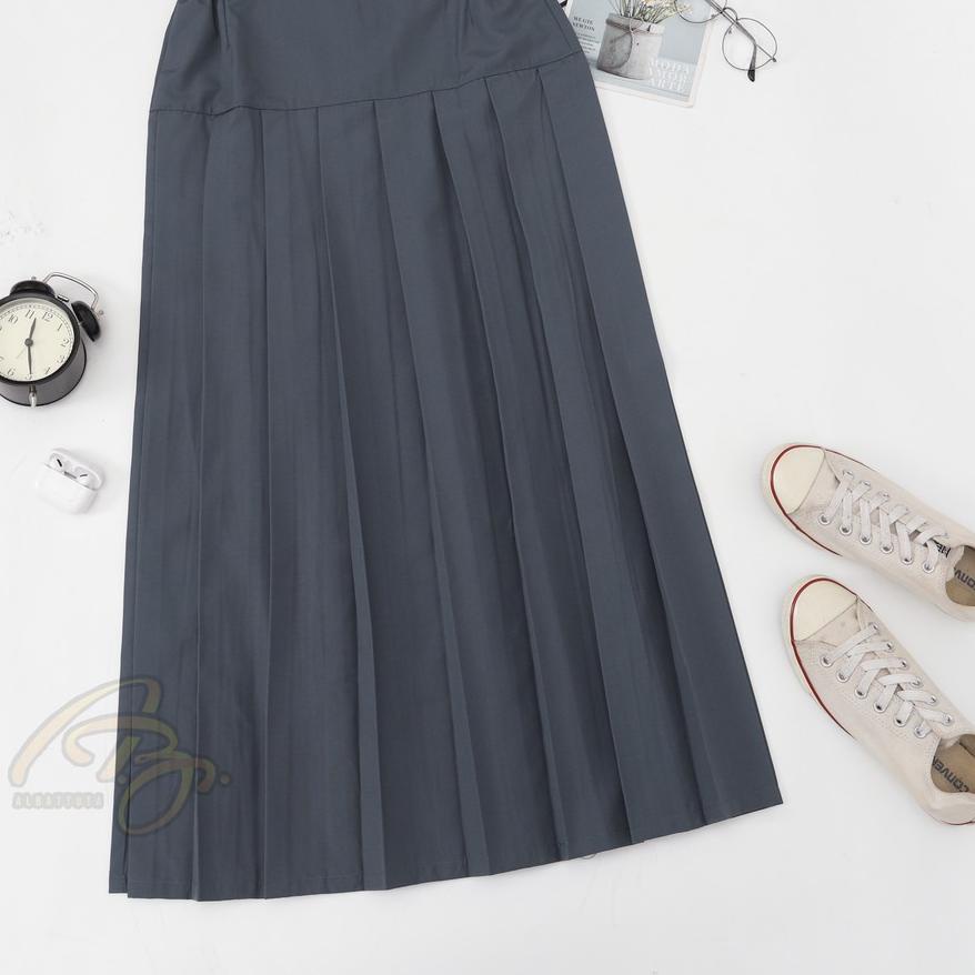 ✓ Seragam SMA Rok Panjang Rempel Bawah Pinggang Abu - Seragam Sekolah - Rok Rempel - Rok SMA