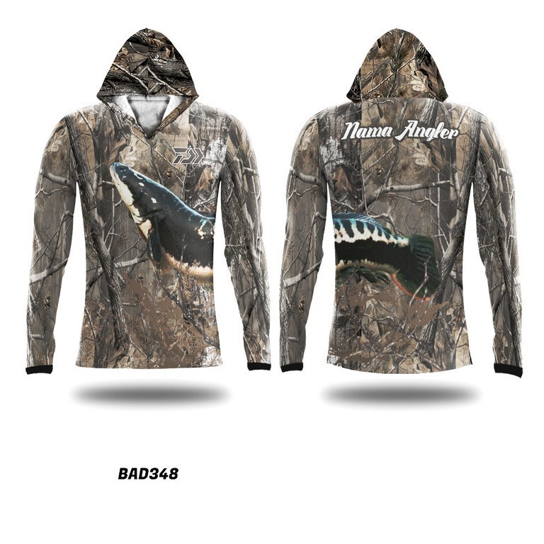 Kaos Jersey Mancing Mania Casting Toman Gabus Motif Camo Hunting Army Tudung Printing Custom BAD348