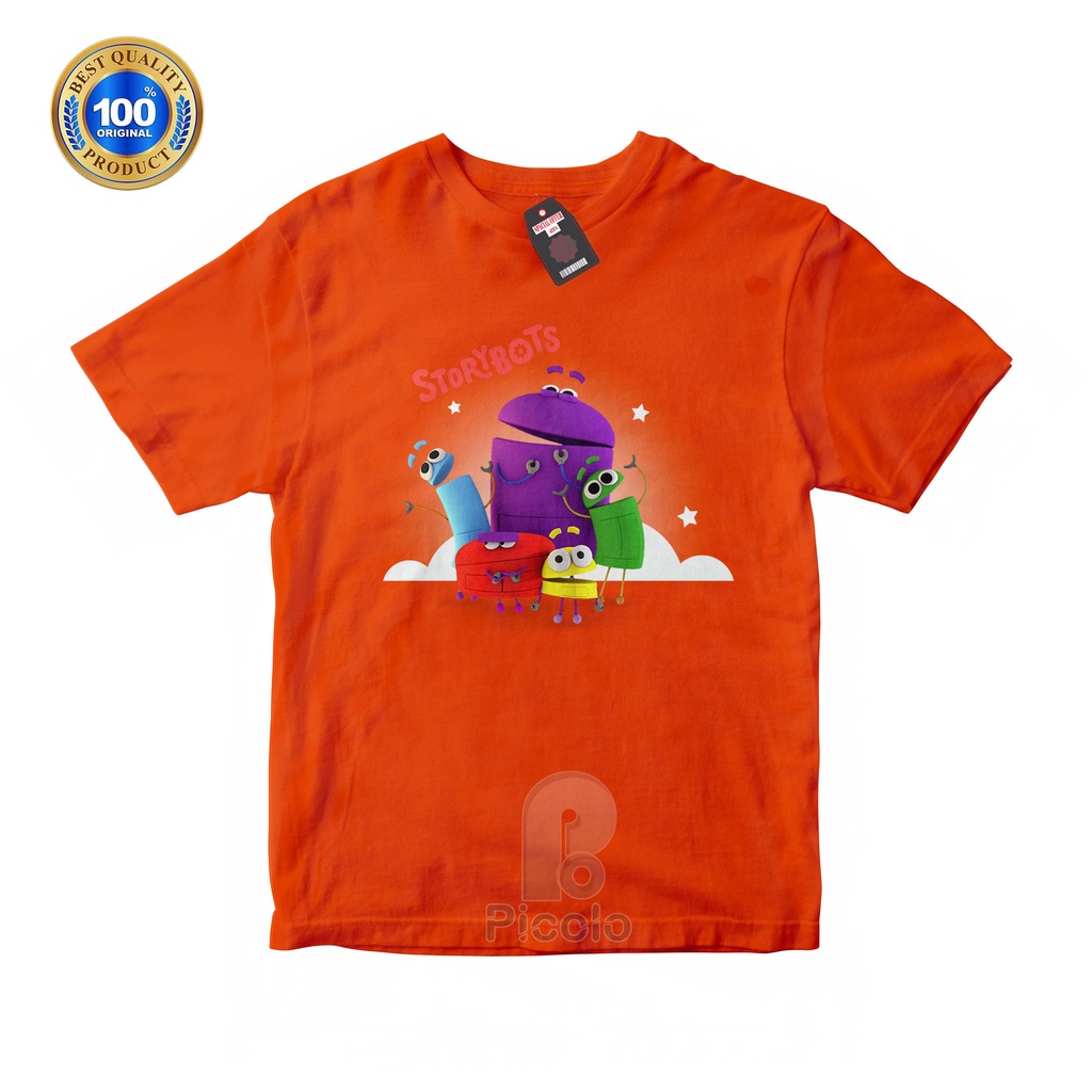 (FREE NAMA) BAJU KAOS ATASAN ANAK MOTIF KARTUN/ANIMASI STORY BOTS UNISEX Bahan COTTUN