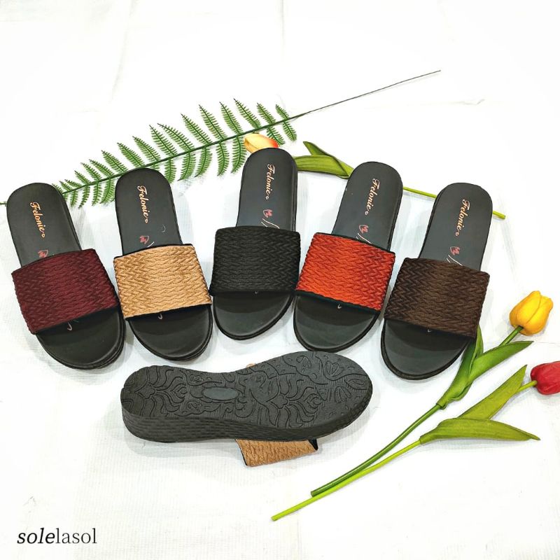 SANDAL WANITA TURKI MURAH TERBARU FELONIE DHT 03 TRENDY KEREN KEKINIAN TINGGI 5 CM