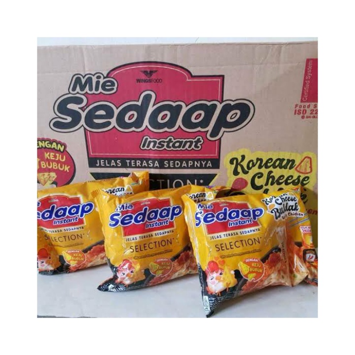 

Mie Sedaap Korean Cheese Buldak mi sedap enak dan murah (1 dus 40 pcs)