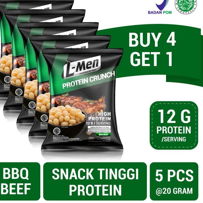 

۞ BUY 4 GET 1 - L-Men Protein Crunch 20g (12g protein) - Camilan Tinggi Protein Bebas Laktosa ☑