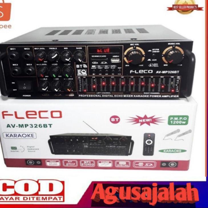 Promo ✅Cod power ampli amplifier 2000watt fleco -f326bt -audio amplifier stereo equalizer