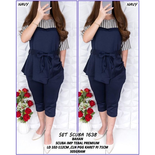 SETELAN JUMBO SETELAN BANGKOK BAHAN SCUBA PREMIUM 16388  VB