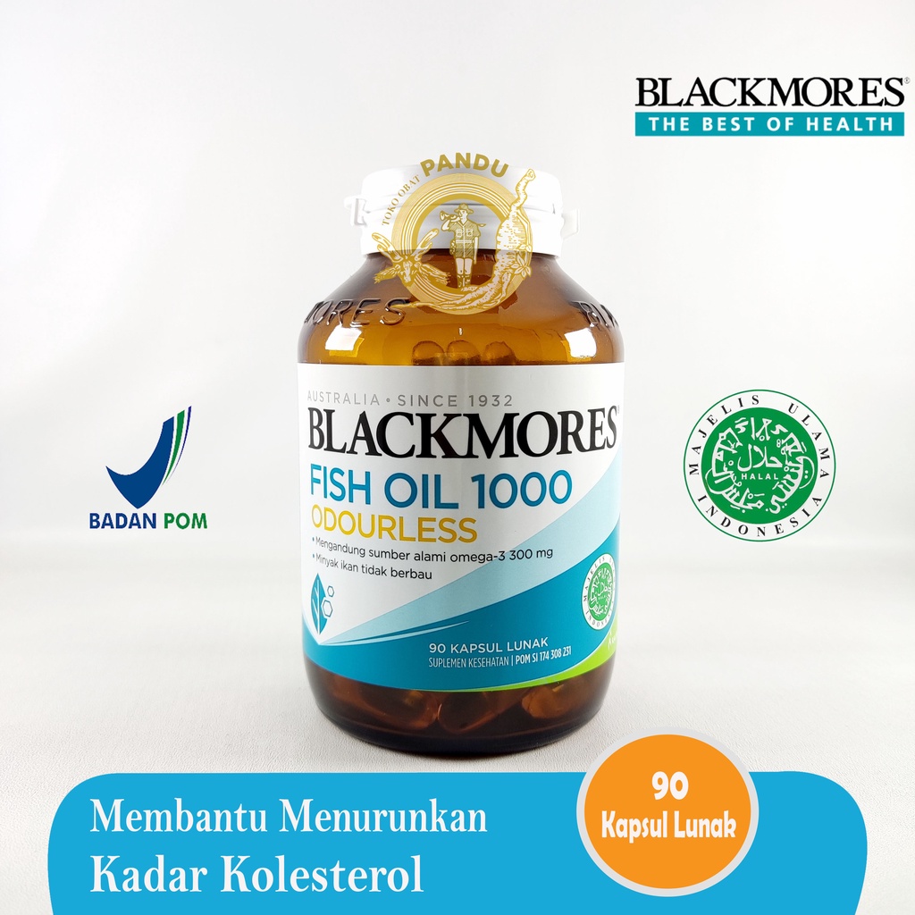 BLACKMORES ODOURLESS FISH OIL 1000 (90 kapsul lunak)