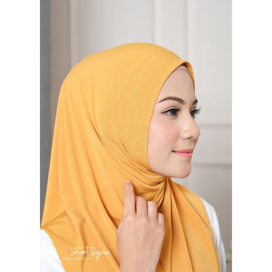 Bergo Instan Short Syria Hijab Daily Sport - Warna Honey/Kuning Cerah