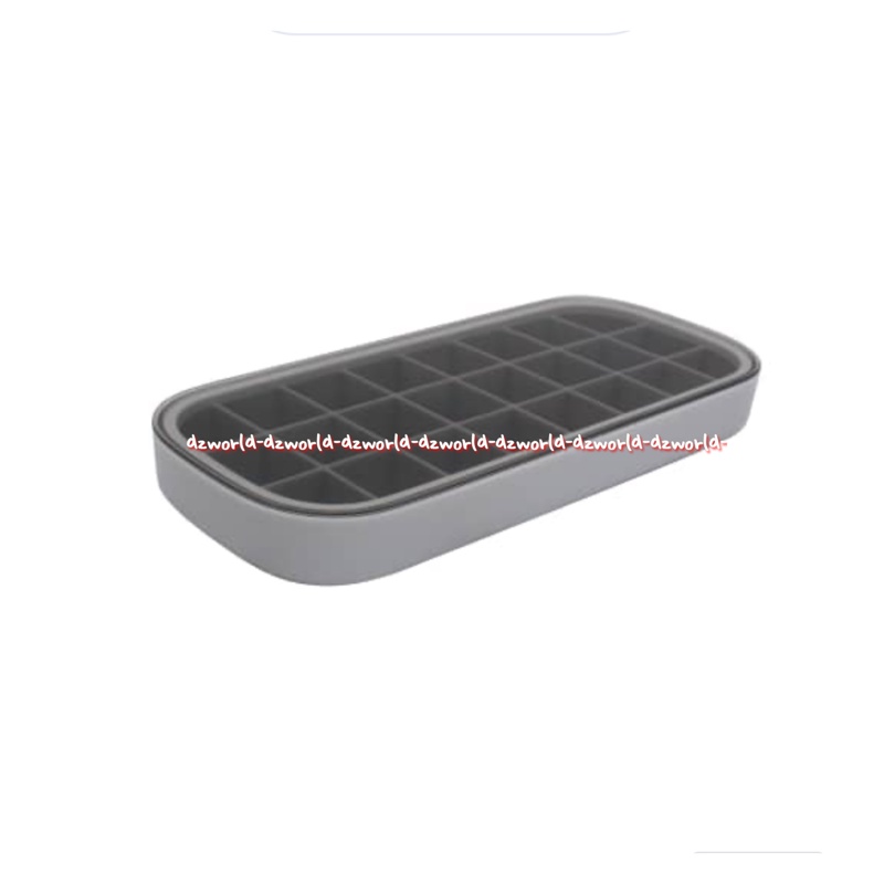 Ataru Ice Mold Silicone Cetakan Batu Es Dengan Tutup Bahan Silikon Cetakan Es Batu Kotak Dengan Bahan Lentur Silikon Attaru Grey Abu Abu