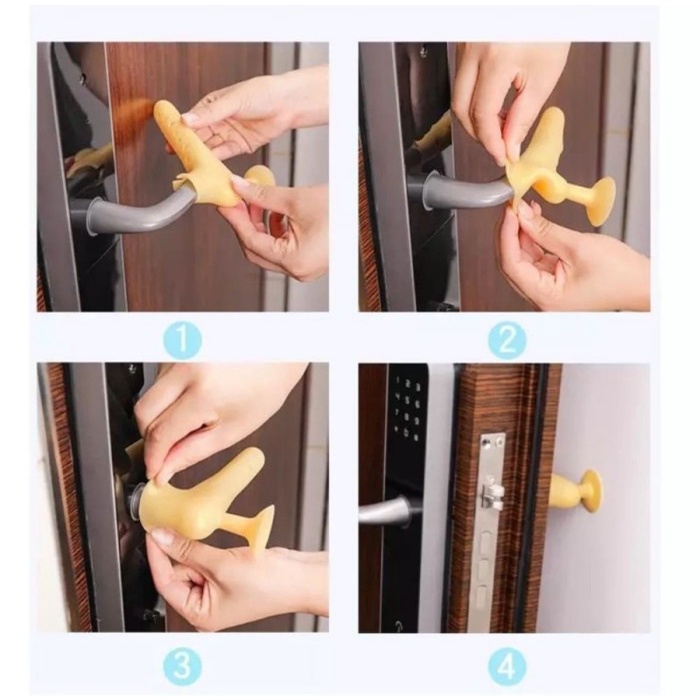 BAROKAH GAMIS SILICONE DOORKNOB PROTECTOR PELINDUNG GAGANG PINTU BAHAN SILIKON ISI 3