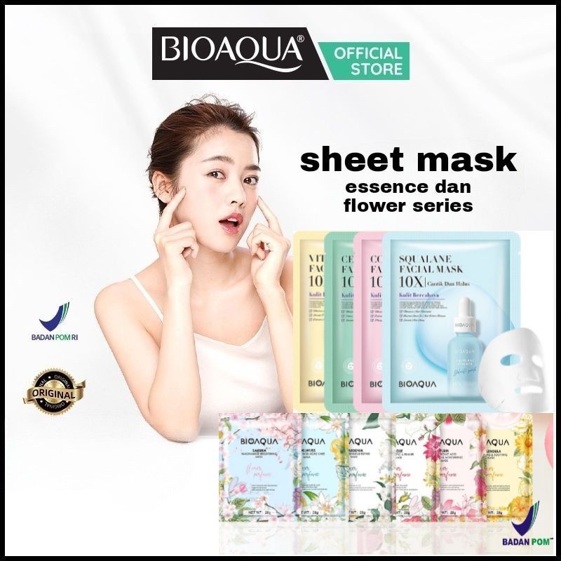 Jual Bioaqua Sheet Mask Flower Series Masker X Squalane Ml