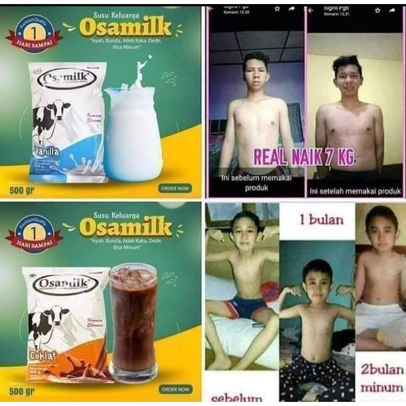 

susu osamilk penggemuk badan/penambah nafsu makan