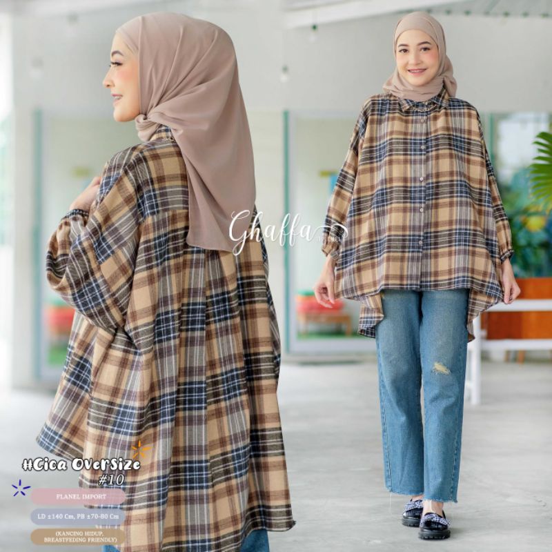 CICA OVERSIZE #10 BY GHAFFA THE LABEL / OVERSIZE JUMBO WANITA MUSLIMAH / Flanel wanita