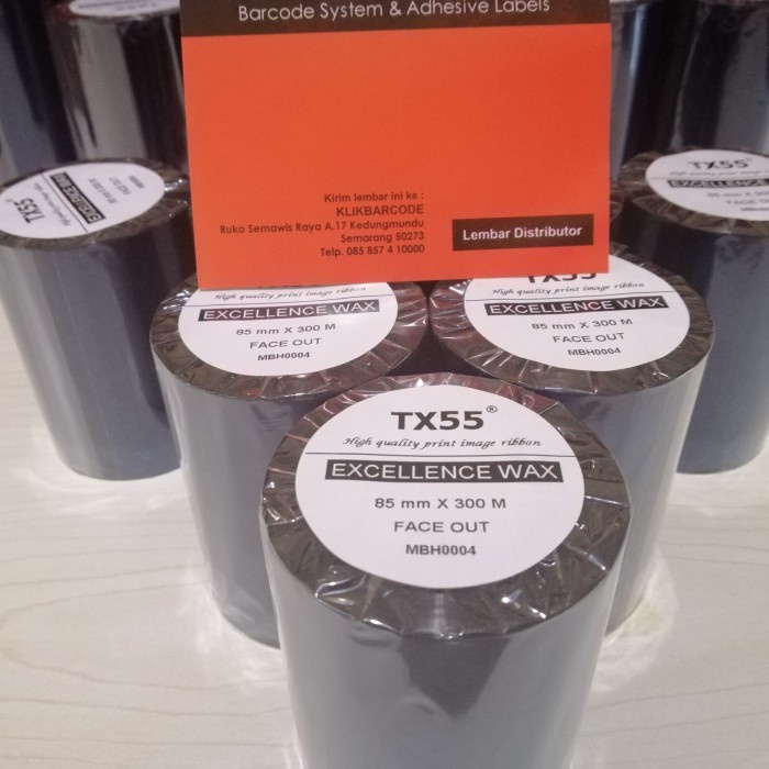 

MURAH BARCODE RIBBON SONY EXCELLENT WAX TX55 110 MM X 300 METER INK OUTSIDE MURAH