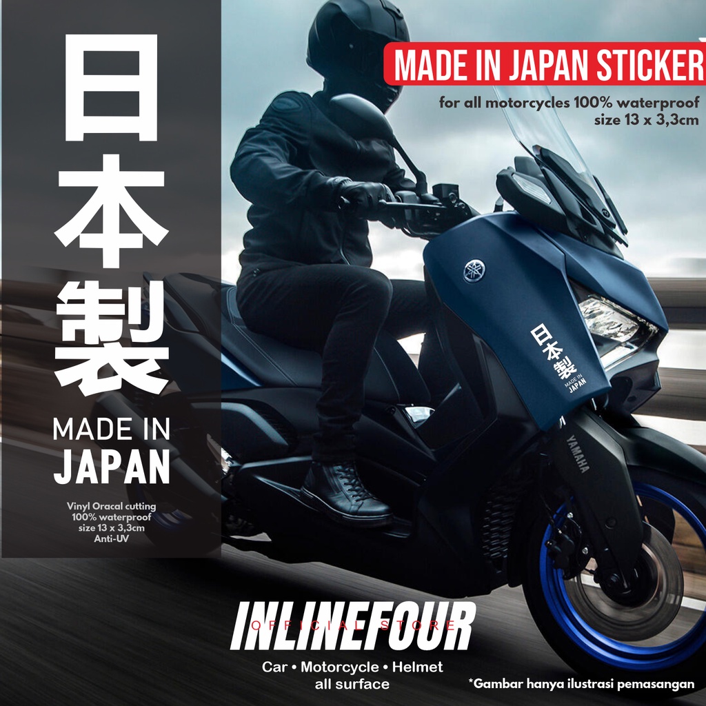 

Stiker Motor Made In Japan Cutting Hologram Sticker Kanji Jepang Mobil