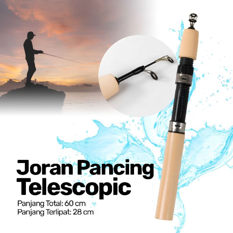 Alat Pancing Joran Pancing Stik Mancing Carbon FiberIkan Pemula Murah Mini Kecil Portable Telescopic