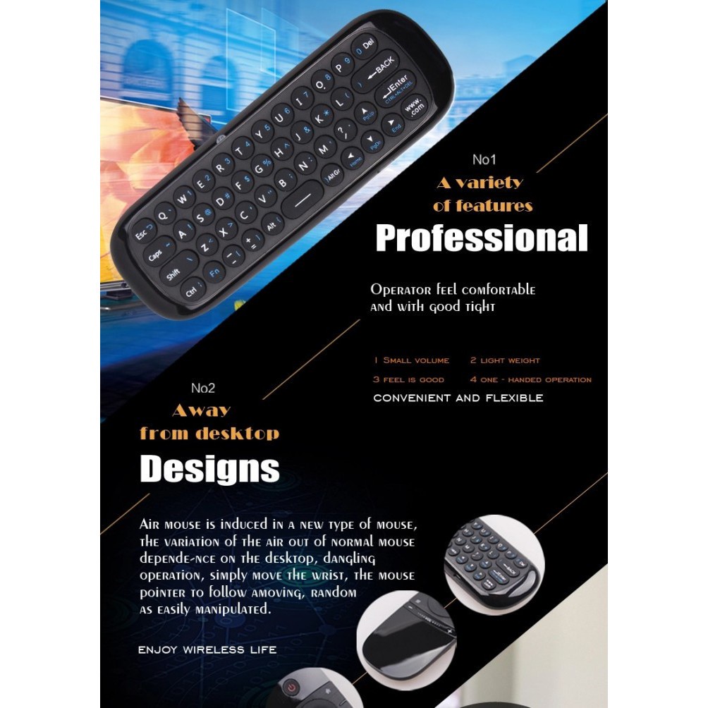 WECHIP W1 Mini Air Mouse Remote Control Wireless 2.4Ghz Keyboard