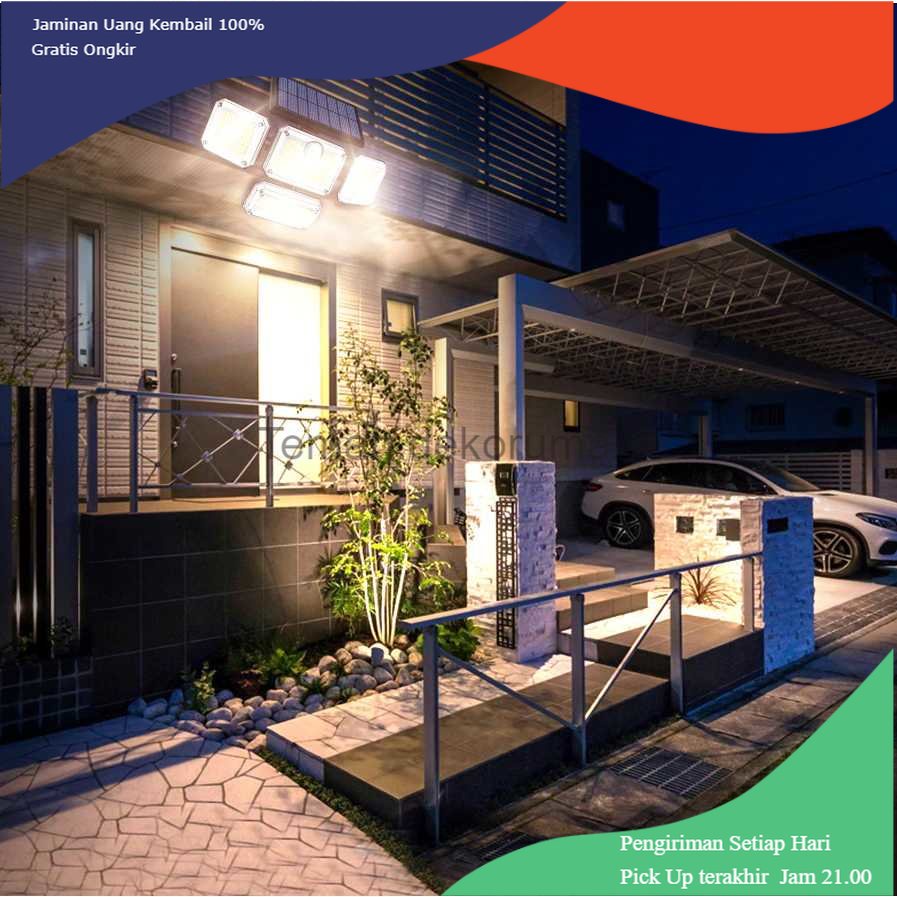 TD - LMP KIWONG Lampu Dinding Solar Sensor Gerak Outdoor Waterproof Cool White - KW-007