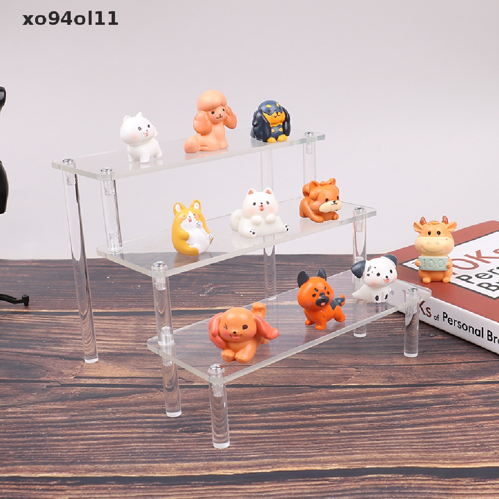 Xo Trapesium Display Stand Boneka Acrylic Display Kosmetik Rak Penyimpanan Perhiasan OL