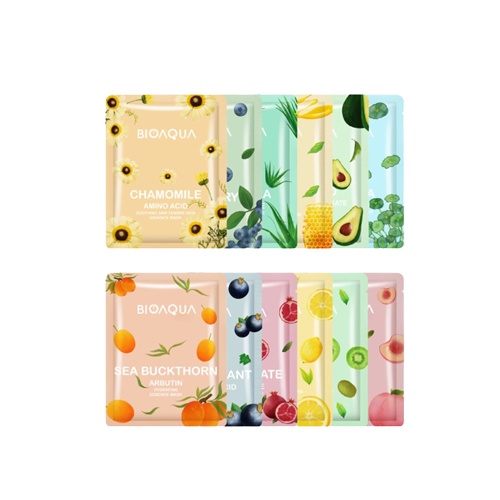 BIOAQUA SHEET MASK Memutihkan Mengecilkan Pori Antioksidan Kulit Wajah Masker Wajah BPOM Original