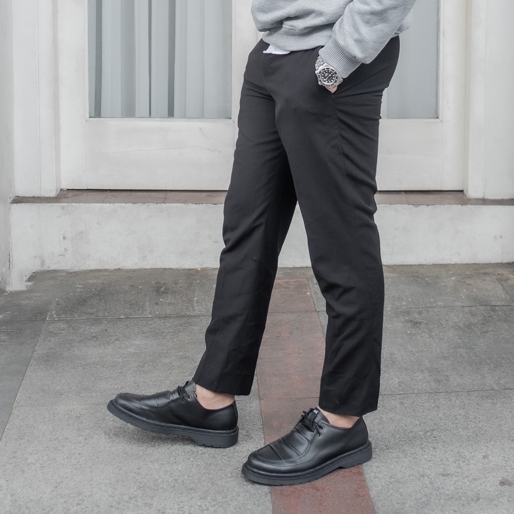 HAZELL BLACK |ManNeedMe x JACK| Sepatu Pantofel Pria | Sepatu Derby Formal ORI