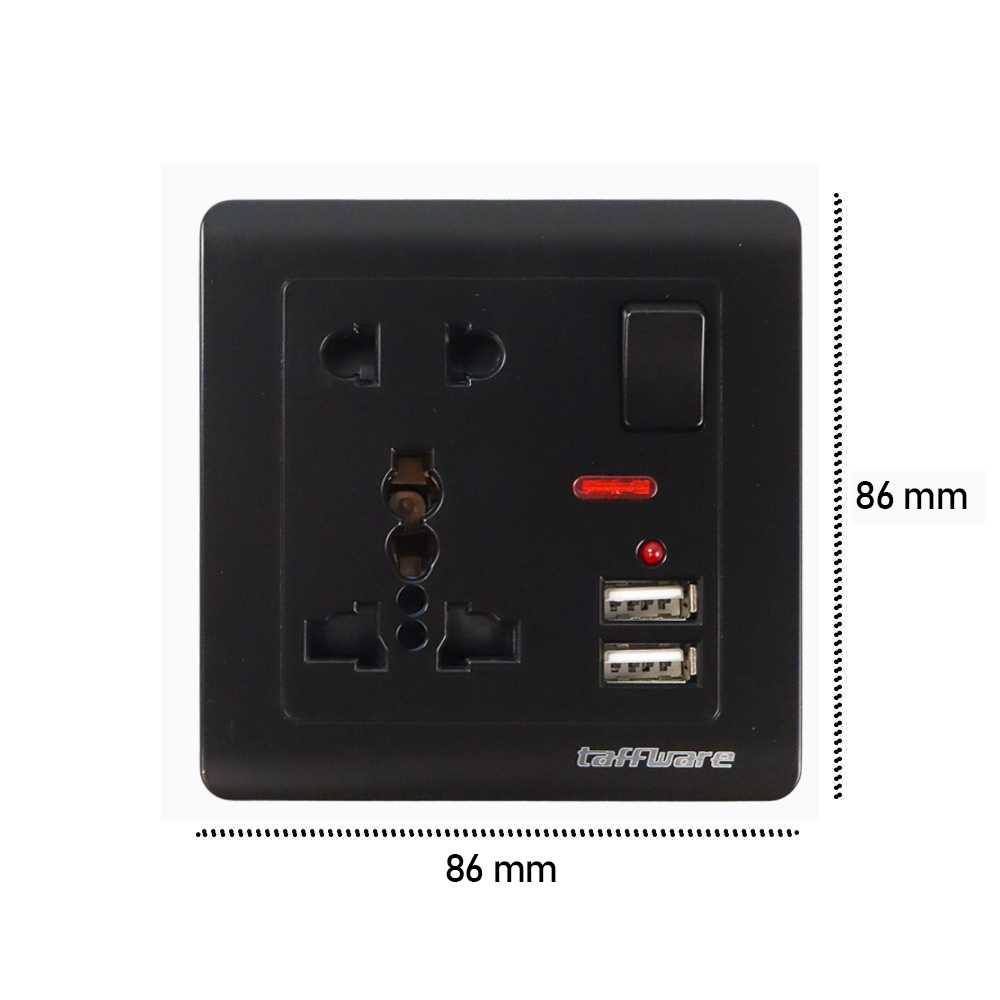 (BISA COD) FTIHSHP  Stop Kontak Universal UK EU US 5 Hole Socket On Off Switch - DZ-E2-11
