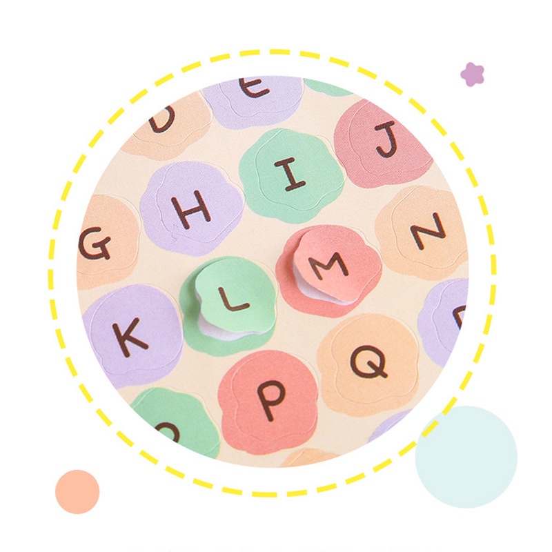 [Harga Grosir] 1lembar Lucu Huruf Inggris Stiker Tidak Teratur Rounded Self-Adhesive Stiker Huruf Besar Kecil Stiker Dekoratif Jurnal Album Dekorasi