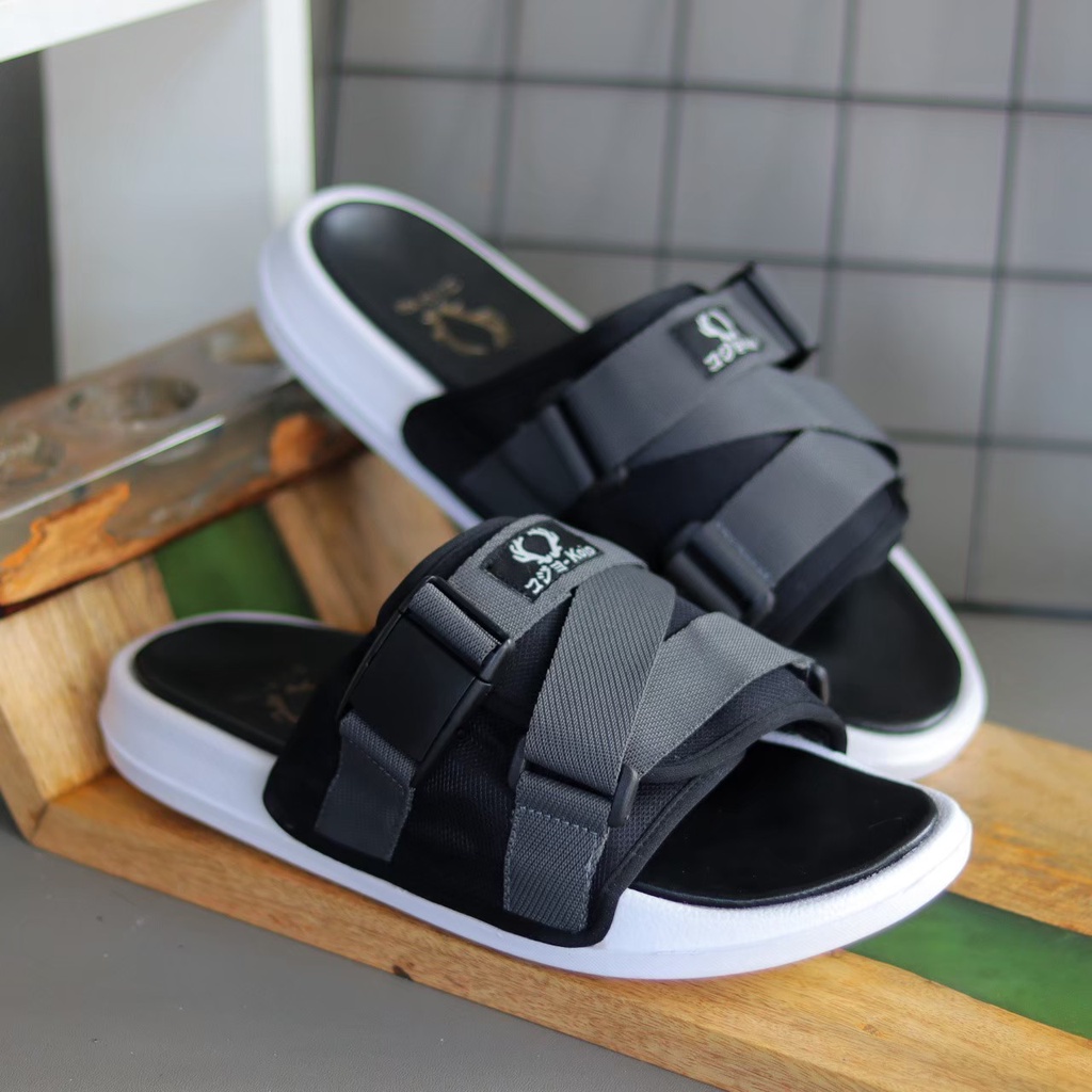 SANDAL SLIDE PRIA CASUAL SANTAI KANVAS PREMIUM FASHION TRANDY