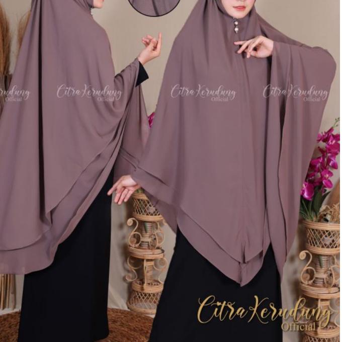 ❊ Hijab/Kerudung/Khimar Tali Syar'i Jumbo Model Pinguin 2 Layer ➭