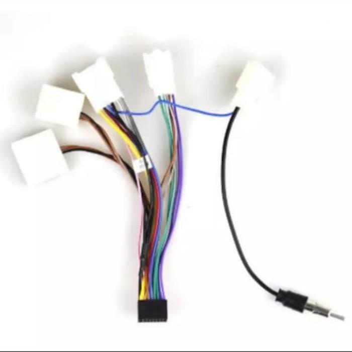 soket pnp double din android mobil toyota daihatsu