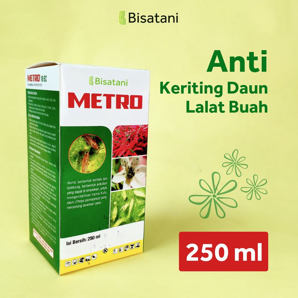 Bisatani - Obat Kriting Keriting Daun Tanaman Cabai Cabe Daun Kuning Bolong METRO 250 ML