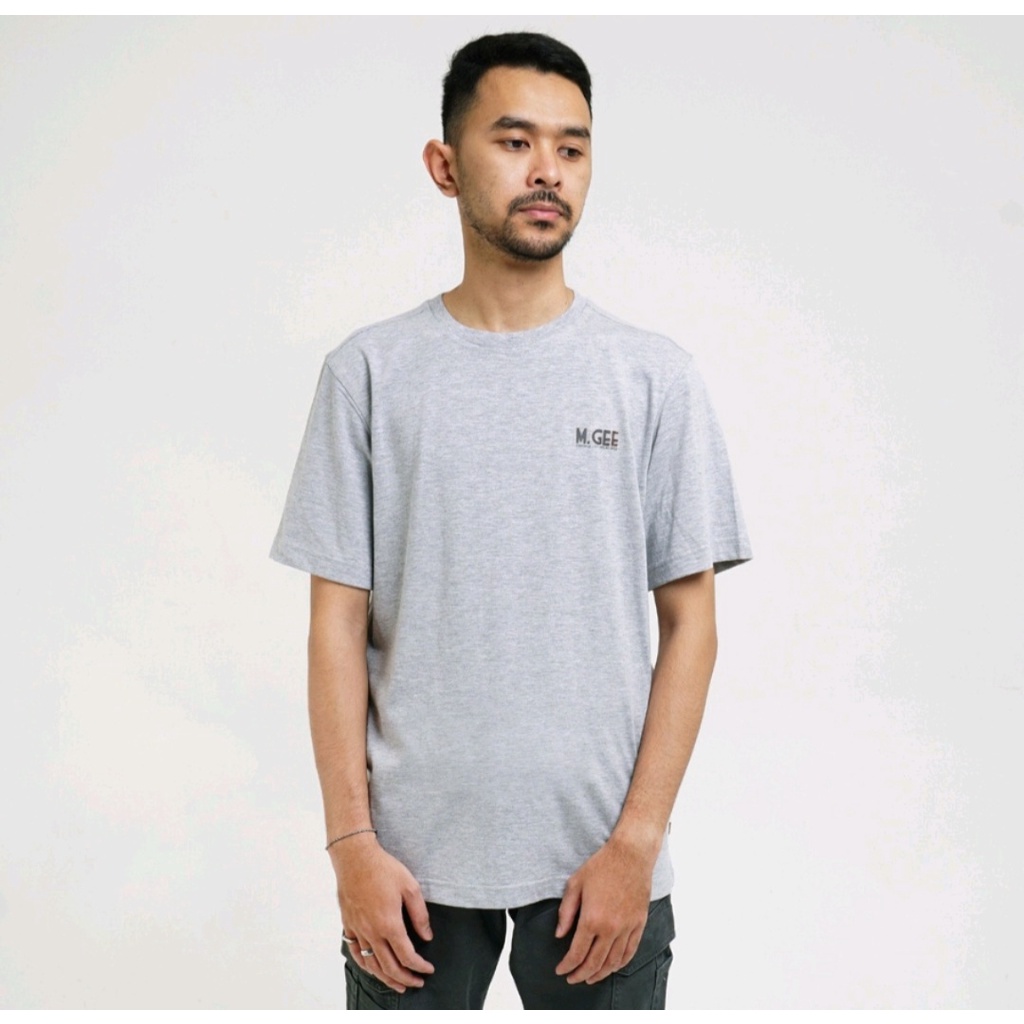 Kaos Original MGEE Basic Kasual Katun Lengan Pendek Oliver 100 Light Grey