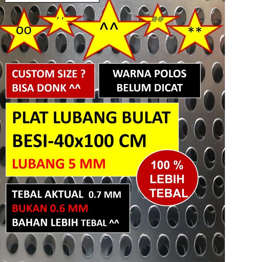 ➥ Plat  - Lubang 5 mm - Plat Besi Ram Speaker - Bulat Tebal 0.8 mm - Ram Grill Plat Lubang ❆