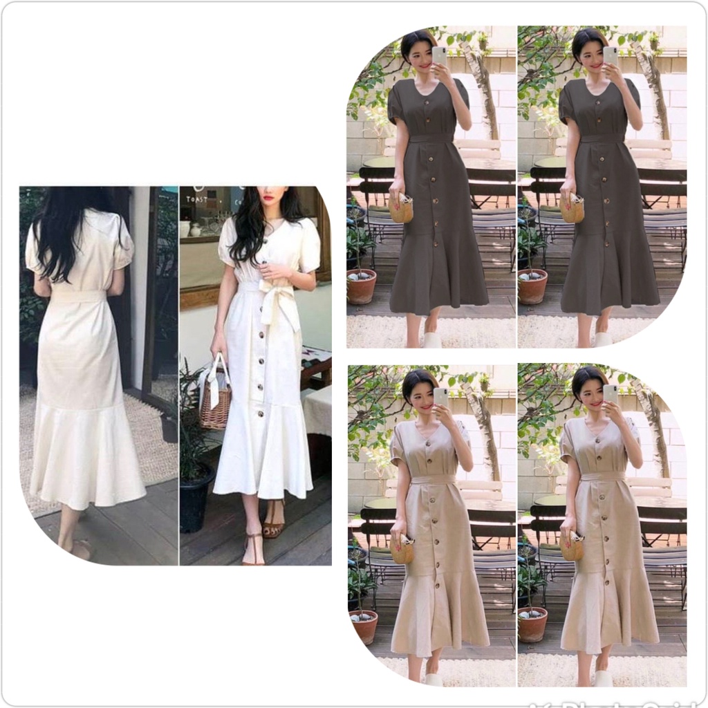 MAXI KIMBERLY 1291 / Dress warna putih / gaun panjang / Dress SIMPLE CASUAL/ Maxy dress BUSUI wanita korean style / Dress panjang lengan pendek / LONGDRESS bahan katun Supernova fit to XL ld102