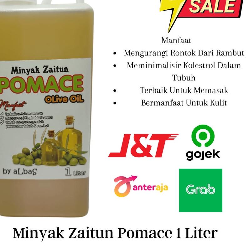 

♥ Olive Oil Pomace \ Minyak Zaitun Pomace 1 LITER Kemasan Albas Untuk Menumis Dan Memasak ♩