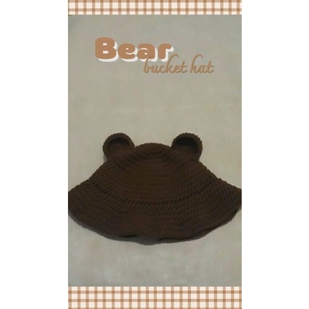 Bucket Hat Rajut Bear Beruang Handmade Crochet Inspired by Haechan NCT