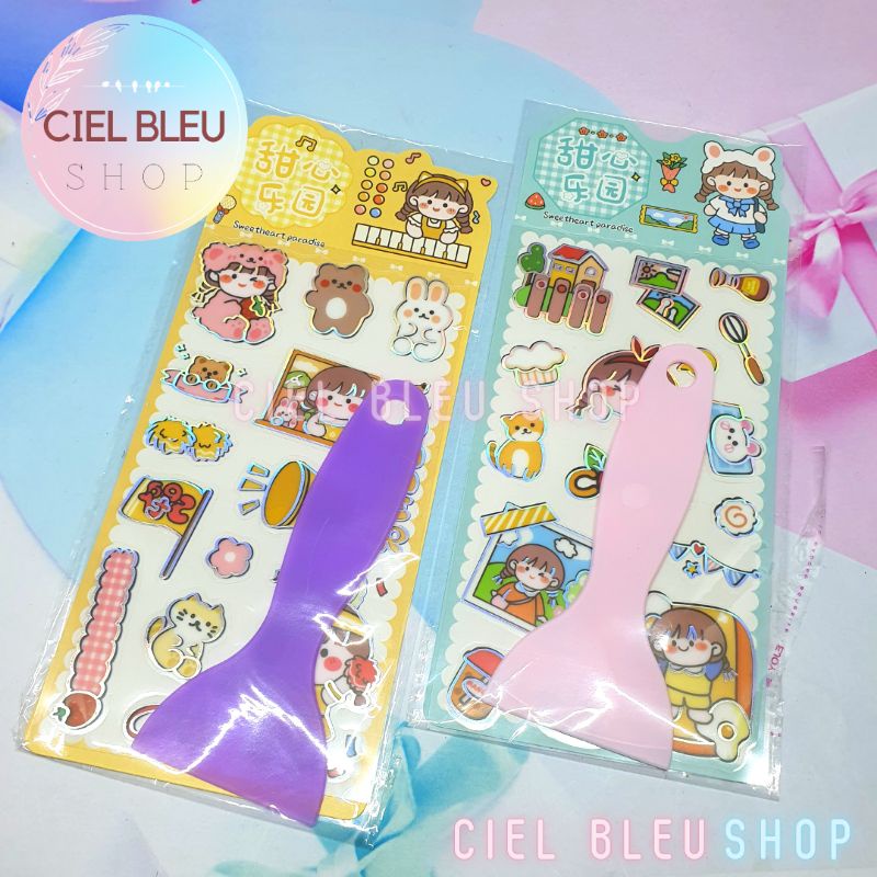 NEW STIKER DECO AESTHETIC + ALAT PENEMPEL / STIKER ESTETIK SET