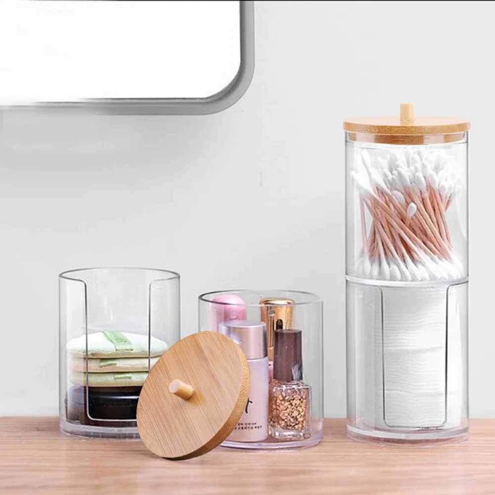 Luckyfox Tempat Kapas Aksesoris Toples Plastik Jar Make Up Organizer - LF3U