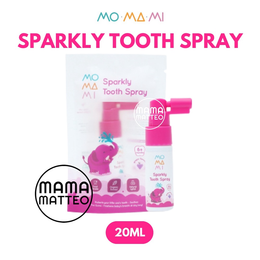 MOMAMI Sparkly Tooth Spray 20ml / Semprotan Sakit Tumbuh Gigi Bayi Anak / Menghilangkan Bau Mulut / BANDUNG