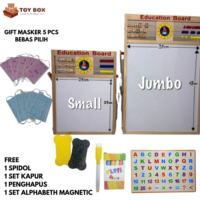 

BISA COD [SIZE JUMBO] EDUCATION BOARD 2 IN 1- PAPAN TULIS EDUKASIANAK MAGNETIC