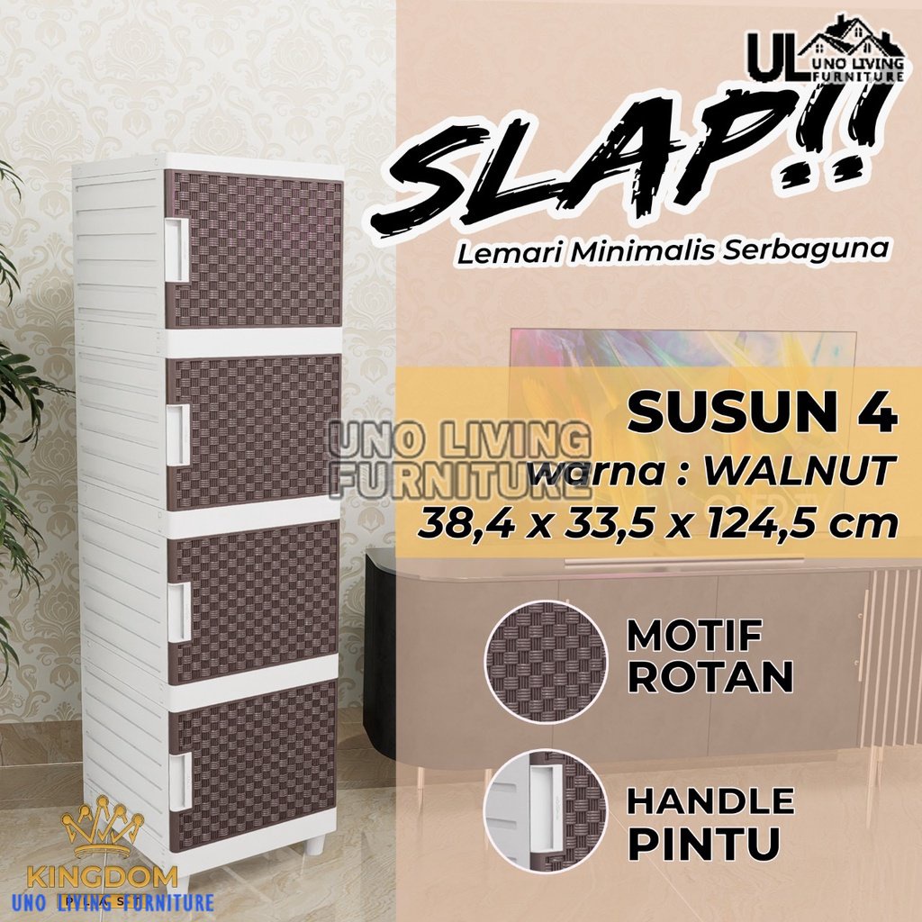 LEMARI PAKAIAN MINIMALIS KINGDOM SLAP PUTIH LEMARI SWING LEMARI PLASTIK LEMARI BAJU LEMARI ROTAN LEMARI MURAH SLAP WALNUT