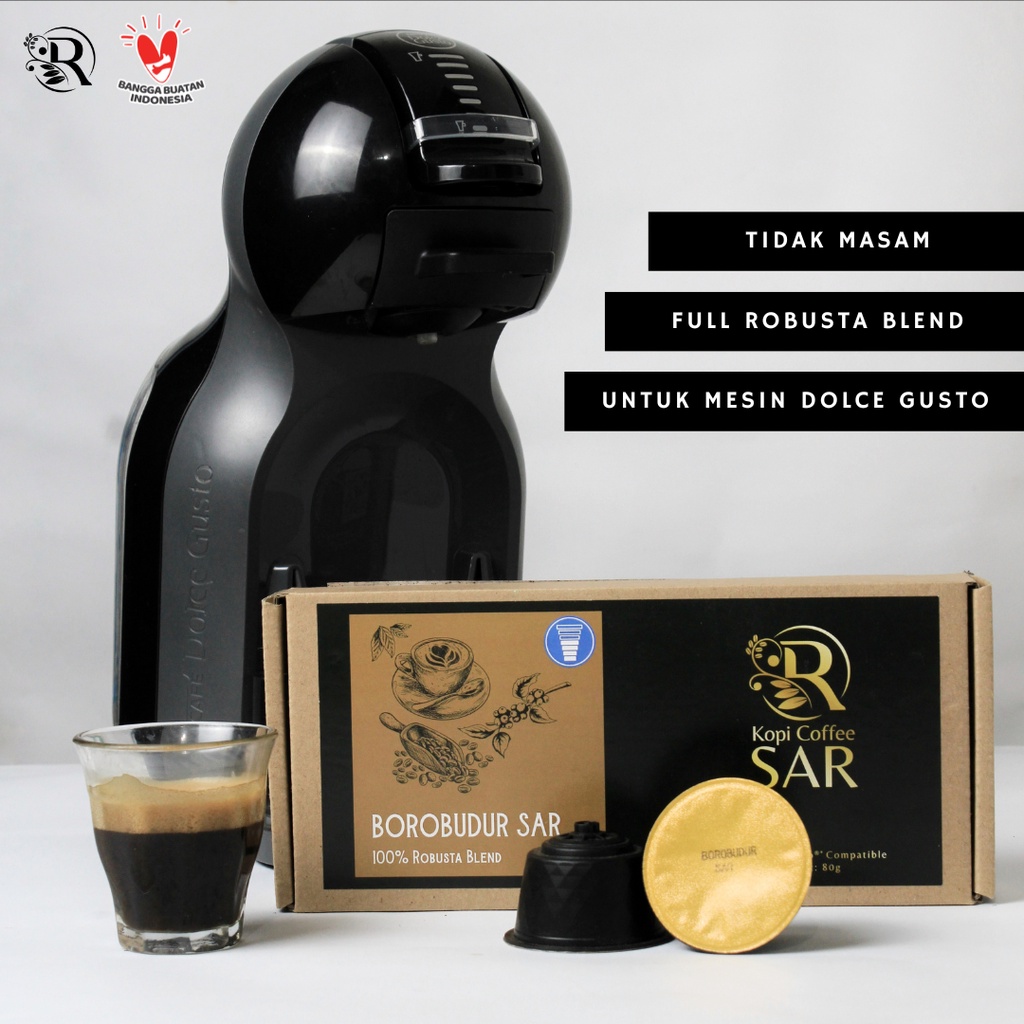 

Borobudur SAR (Kopi Susu Blend) - Dolce Gusto ® Compatible Coffee Capsules Kopi Coffee SAR Kopi Kapsul untuk Mesin Dolce Gusto