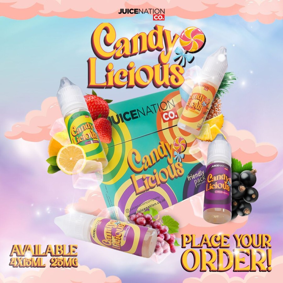 Candy Licious Friendly Pack Salt Nic 4x15ML - JNC Liquid Candylicious - 25MG 4X15ML