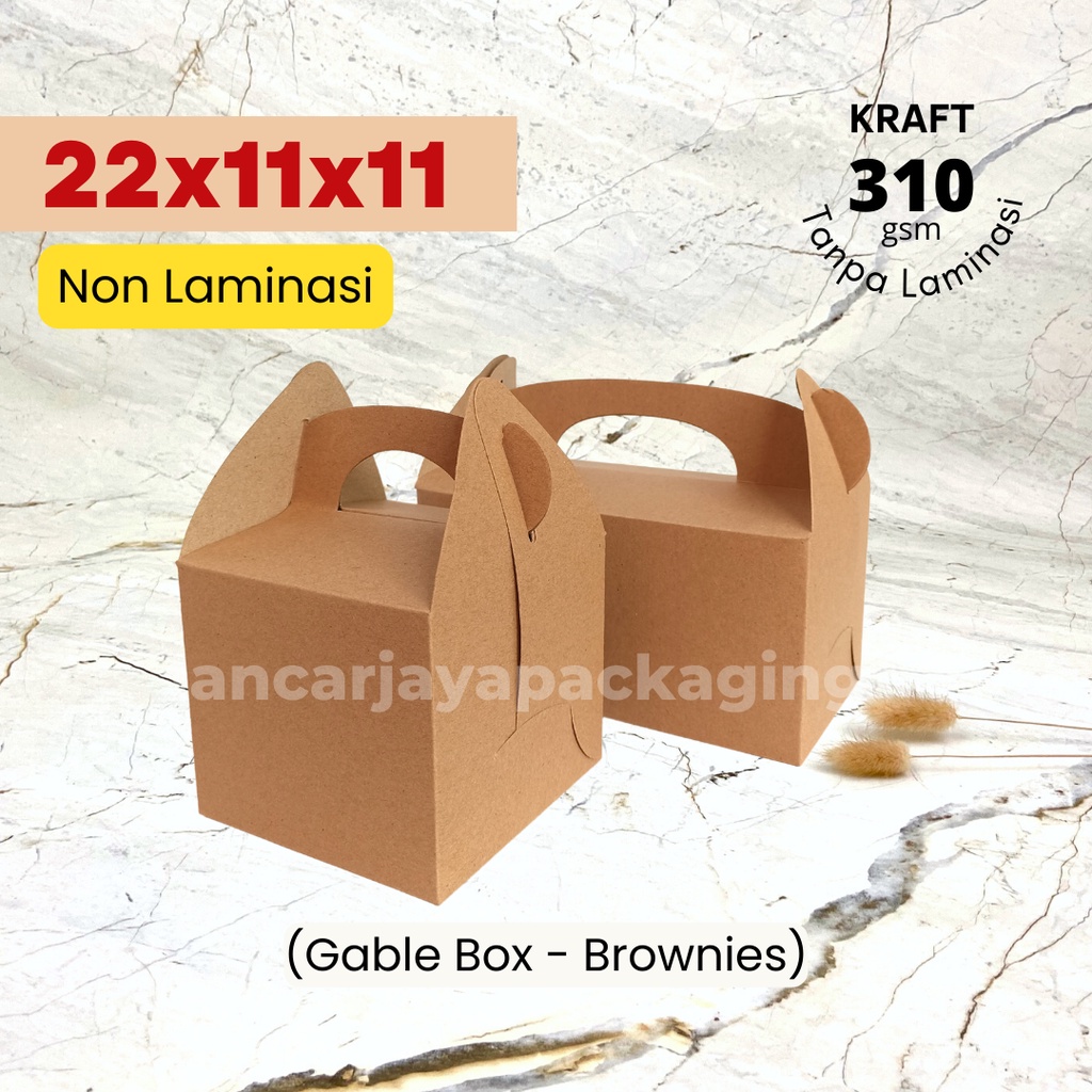 

Gable Box Brownies Tas Jinjing Kemasan Snack Kue Kotak Hampers Souvenir 22x11x11 cm