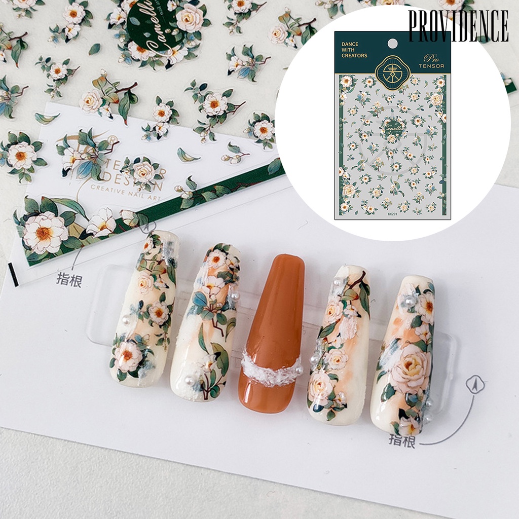 Providence Nail Art Stiker Perekat Diri Mudah Di Tempel Tidak Luntur Ultra Tipis DIY Gaya Jepang Pola Bunga Manicure Decal Female Supply