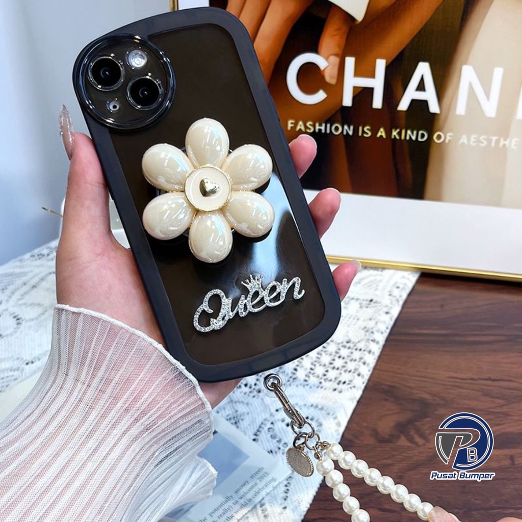 GC11 SOFTCASE POP FLOWER LANYARD FOR OPPO A3S A1K A5S A7 A12 A11K A15 A15S A35 A16 A16S A17 A17K A5 
