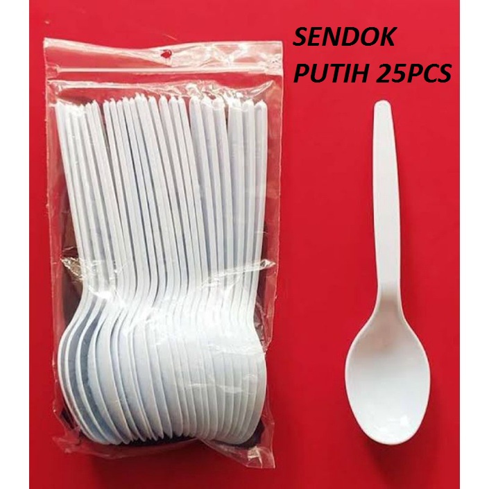 Sendok Plastik Super Putih Isi 25 pcs