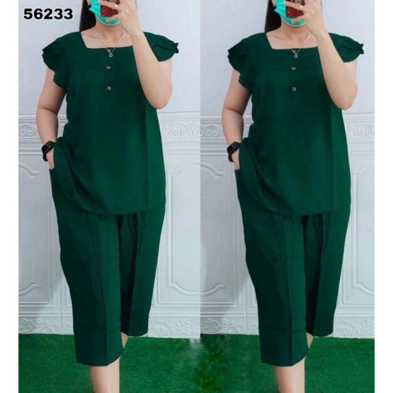 SETELAN BANGKOK WANITA // SETELAN RAYON 7/8 KANCING DEPAN BUSUI  // baju tidur // piyama