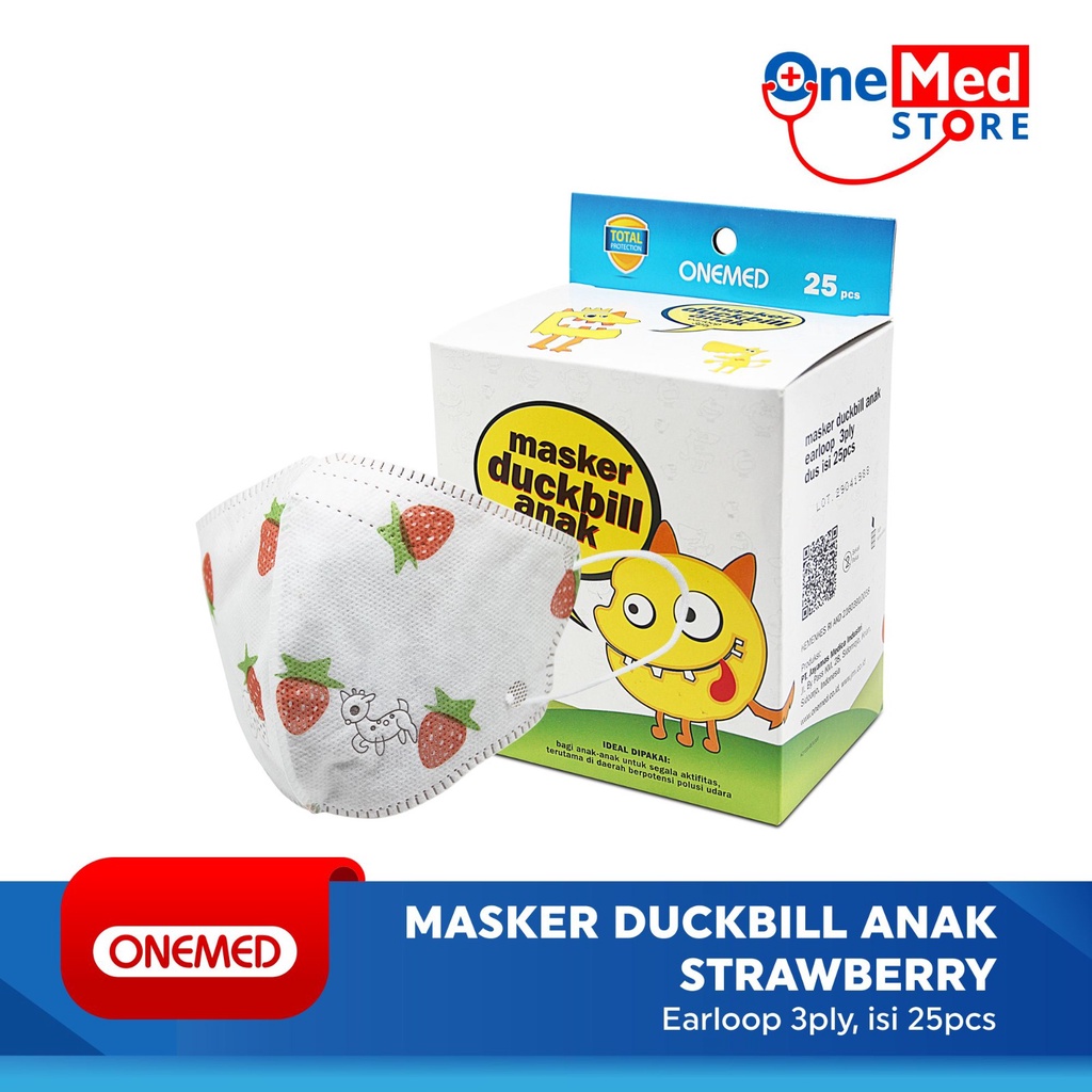 One Med Masker Duckbill Anak Karet [3 ply] OL