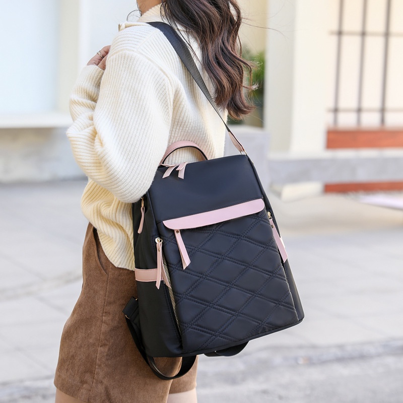 TAS RANSEL WANITA ROSMIA TA736B5 BACKPACK SEKOLAH KULIAH KERJA PREMIUM ANTI AIR HITAM IMPORT CEWEK KOREA GENDONG PUNGGUNG REMAJA BATAM KEKINIAN LUCU BRANDED